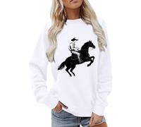 Générique Pullover Femme Hiver & Automne Chic - Sweat-Shirt à Manches Longues Col Rond, Style Décontracté Et Confortable, Imprimé Animal Trendy sans Capuche(1A-White, S)