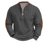Générique Pullover Homme Hiver - Pull en Tricot éPais pour Homme Sweat-Shirt à Fermeture éClair Manches Longues Imprimé sans Col Et sans Capuche