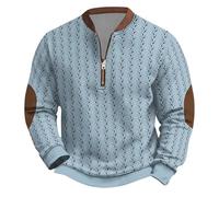Générique Pullover Homme Hiver - Pull en Tricot éPais pour Homme Sweat-Shirt à Fermeture éClair Manches Longues Imprimé sans Col Et sans Capuche