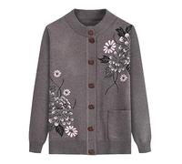 Générique Pulls en Tricot pour Personnes Âgées et D'Âge Moyen Costume De Vieille Dame Tricots Jacquard Vintage pour Personnes Âgées Hauts Décontractés À Manches Longues Vêtements De Grand Mère Mante