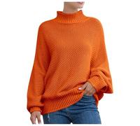 Générique Pulls Femme, Pull en Tricot épais pour Femme avec Manches Chauve-Souris et col roulé | Vêtement d'hiver élégant et Confortable de Style Contemporain