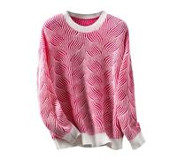 Générique Pulls Femme-Pull Tricoté à Manches Longues Et Col Rond pour Femme Pull DéContracté à La Mode Motif Ondulé Automne Et Hiver (2)