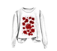 Générique Pulls, Gilets Et Sweats Femme Sweatshirt Halloween pour Pull À Capuche Sweat Shirt Chauve-Souris Veste Sportswear Sweat-Shirt Training Fitness a Vêtements De Sport Bleu S