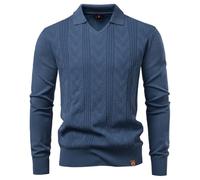 Générique Pulls Homme à Col Polo et col en V Manches Longues Pull Tricoté Classique Pullover Sweater Slim Fit (2,M)