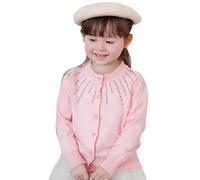 Générique Pulls pour Filles, Cardigan en Tricot Doux avec Design, Confortable Quotidien, légant, col Rond, Ouvert sur Le Devant, Les Tout-Petits et Adolescents