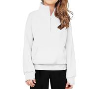 Générique Pulls pour Garçons et Filles pour Enfants Col Crew Sweat à Capuchon en Fausse Fourrure Sweat à Col Zippé Poignets Longs Pulls à Haut sans Manches pour Filles 5-13 Ans