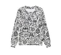 Générique Pulls pour GarçOns Sweat-Shirt à Manches Longues FunDIY Doodle pour Enfants Filles(Blanc,4-5 Ans)
