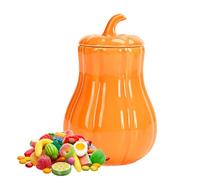 Générique Pumpkin Candy Jar, Halloween Storage Container 3.43x5.47 inches, Ceramic Loose Tea Bowl, Decorative Fall-Themed Keepsake, Ideal for Kitchen Bedroom Living Room Collectors Homeowners