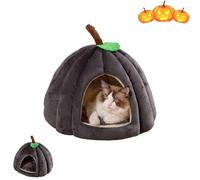 Générique Pumpkin Cat Bed, 2025 New Pumpkin Cat Bed, with Removable Cushion, Warm Cave Nest Sleeping Beds Puppy House,for Cats Small Dogs (Dark Gray,Small)