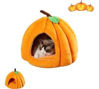 Générique Pumpkin Cat Bed, 2025 New Pumpkin Cat Bed, with Removable Cushion, Warm Cave Nest Sleeping Beds Puppy House,for Cats Small Dogs (Orange,Large)