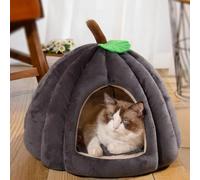 Générique Pumpkin Cat Bed, Cat Beds for Indoor Cats, Halloween Cat Bed, Cute Pumpkin Cat Cave with Removable Cushion for Kittens, Small Dogs, Rabbits (M:(45 * 45 * 40CM),Gray)