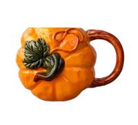 Générique Pumpkin Coffee Mug | 450ml Halloween Pumpkin Relief Ceramic Cup | Autumn Milk Mug for Home Apartment Kitchen Office Desk Countertop Hot Cocoa Milk Women Men