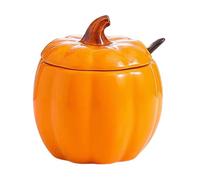 Générique Pumpkin Condiment Jars, Food Storage Container, Condiment Jar with Lid and Spoon, Halloween, Cute Seasoning Pot for Sugar Tea Coffee Snacks, Kitchen Counter Holiday Decor, 4.13 inches