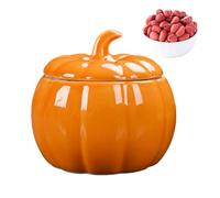 Générique Pumpkin Jar, Halloween Ceramic Container 3.9x3.62 inches, Harvest Cookie Storage Canister, Fall Themed Food Holder, Ideal for Kitchen Dorm Living Room Apartment Party Decoration