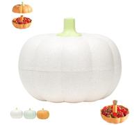 Générique Pumpkin Snack Tray, Halloween Pumpkin Snack Bowl, Upgraded Larger Double Layer Serving Bowl with Internal Dividers, Halloween Christmas Candy Treat Fruit Organizer Containers (6.85'' White)