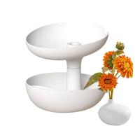 Générique Pumpkin Snacks Tray, Treat Organizer, Double Layer Detachable Bowl with 6.4 inches Width, Snack Holder Stand for Living Room, Bedroom, Desktop, Home, Dorm, Apartment Decor White, Yellow