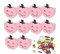 Générique Pumpkin Treat Boxes, Halloween Candy Containers, Festive Snack Holders, 3.54x1.57x2.76 inches, Scary Themed Design, Set of 10 Pieces, Perfect for Table Decor, Food Truck Setup, Yard Display