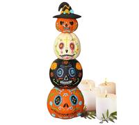 Générique Pumpkins Empilés Halloween - 4 Pièces Spook Tabletop Resin Pumpkin Figurine Day of The Dead | Ornement De Bureau Empilable pour La Chambre Den Desk Buren Garden Festival Et Hallway Mantels
