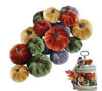 Générique Pumpkins en Velours décoratif - Mini Pumpka Artificiel Ensemble pour Mesa | Décoration de Style Rustique d'automne pour Halloween et Thanksgiving | Centre de campest