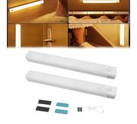 Générique Punch-free Smart Sensor Magnetic Rechargeable LED Lights,Upgraded Smart Motion Sensor Led, Magnetic Mount Under Cabinet Lighting for Closet, Kitchen, Hallway (White Light 2pcs,10cm/3.9in)