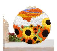 Générique Punch Kit - Punch Needle Kits Erwachsene Anfänger | Sonnenblumen-Pflanzen-Haken-Stickset,Handcraft Punchs Needle Stickerei-Starter-Kits Mit Garnen Und Anleitung Für Anfänger