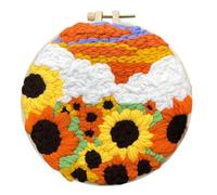Générique Punch Needle Kit, Sunflower Plant Hooking Set, Handcraft Punch Needle Embroidery Starter Kits with Yarns and Instruction for Beginner