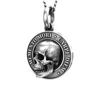 Générique Punk Skull Necklace - Alloy Pendant for Men | Gothic Skeleton Head Jewelry with 3.2cm Size, 20g Weight, Stylish Accessory for Rapper Fashion, Demon Design, Gift