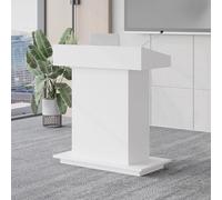 Générique Pupitre en Bois réglable avec Rangement - Podium Professionnel pour présentations, Grande Surface de Lecture, Montage Facile, élégante Finition Blanche.