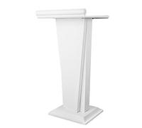 Générique Pupitre Moderne pour Discours et présentations, élégant Support de Table incurvé pour Mariages, Restaurants et salles de Classe - Design en métal Gris Clair