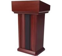 Générique Pupitre Portable en Bois pour présentations en Classe, pupitre à Hauteur réglable, Podium Multifonctionnel en Bois Rouge-Brun (68x52x115cm)