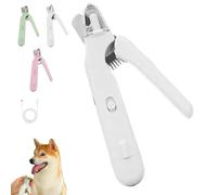 Générique Pupnourish Nail Trimmer, 2 in 1 Nail Clipper and Grinder, Feature LED Light to Visualize Blood Lines, Dust Cover Collects Nail and Low Noise Rechargeable, for Most Animals (White)