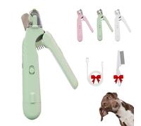 Générique Pupnourish Nail Trimmer, 2 in 1 Nail Clipper and Grinder with Light, Quiet Waterproof Nail Trimmers, Precise Cat & Dog, Pet Paw Grooming Tool (Green)
