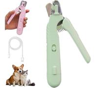 Générique Pupnourish Nail Trimmer, Pupnourish 2 in 1 Nail Clipper and Grinder, with 2 LED Lights, Splash Guard, Rechargeable, Pet Paws Grooming Tool (Green*1pcs)
