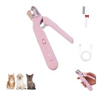 Générique Pupnourish Nail Trimmer, Pupnourish Nail Clippers, 2 in 1 Rechargeable Electric Nail Clipper and Grinder with Light, Safe and Precise Dog & Cat Nail Grooming Tool (Pink)