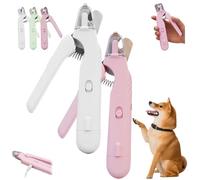 Générique Pupnourish Nail Trimmer, The Safetrim by Pupnourish, 2 in 1 Nail Clipper and Grinder with Light, Rechargeable Pupnourishs Nails Clippers, Quiet Dog Pet Paw Grooming Tool(Pink+White)