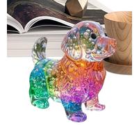 Générique Puppy Figure, Resin Ornament, Bright Colorful Sculpture, Fade Resistant Finish, Eye Catching Accent Piece, Indoor Outdoor Decorations, Six inch Height, Den Patio Garden Yard