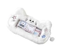 Générique Puppy Style Pen, Large Capacity Organizer, Brush Storage Pouch, Transparent Window, Soft Pencil Case, Ideal for School, Travel, and Daily Use, 1 Piece
