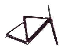 Générique Purple Carbon Fiber Bicycle Frame, Windbreak Road Disc Brake Series(54CM)
