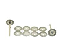 Générique PurpleT Lot de 10 disques de coupe diamantés de 22 mm for mini-lames de scie diamantées avec 1 tige de connexion for perceuse et outil rotatif