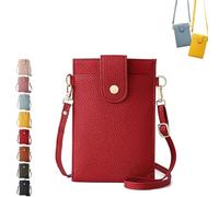 Générique Purrcase 2025 New Women's Ultra-Slim Vertical Phone Wallet, Card Holder with Pockets with Card Slots and Pockets (Red)