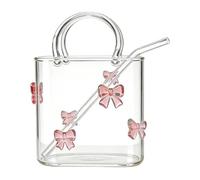 Générique Purse Drinking Glass - 720ml Clear Decorative Beverage Cup for Cocktails Wine Tea | Handbag Shape with Glass Vase Tumbler, Drinkware Vase for Wedding Party Table Centerpiece Display