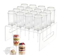 Générique Push Pop Containers,Ice Cream Cup Tubes - Push Up Pop Containers with Stand & Lid - for Home Dining Room Wedding Birthday Party Family Gathering