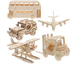 Générique Puzzle 3D à Assembler en Bois 5pcs pour Développer la Coordination Main-œil Capacités Cognitives Lors d'une Interaction Parent-garçon et Filles