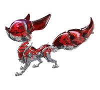 Générique Puzzle 3D en métal pour Adultes, 339pcs DIY 3D Puzzle Mechanical Fox Assembly Model, 3D Metal Animals Model, Crafts Ornaments for Youth and Adults,Rouge