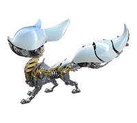 Générique Puzzle 3D en métal pour Adultes, 339pcs DIY 3D Puzzle Mechanical Fox Assembly Model, 3D Metal Animals Model, Crafts Ornaments for Youth and Adults,Blanc