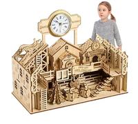 Générique Puzzle Bois 3D - Bois, 32x23cm Mini Maison DIY Jouet Éducatif | Construction Créative Ludique Jeu Logique pour, Classe, Salle Jeux, Apprentissage STEM, Cadeaux Fêtes