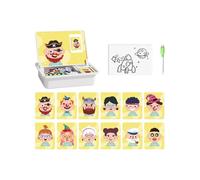 Générique Puzzle d'Habillage - Jeu Portable De Déguisement De Visage - Puzzles Magnétiques Double Face pour avec Ardoise Et Stylo - pour Garçons, Filles, Âge