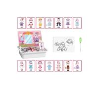 Générique Puzzle d'Habillage, Jeu Portable De Déguisement De Visage, Puzzles Magnétiques Double Face pour avec Tableau d'Écriture et Stylo, pour Avion, Activité de Table, Jeu, Voyage en Voiture