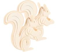 Générique Puzzle en Bois 3D pour Garçon et Filles 2pcs, Kit de Bricolage Animal Écureuil, Éducatif en Bois Design Détaillé et Effet Décoratif, pour Développer Les Capacités Cognitives