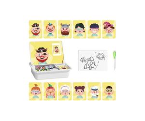 Générique Puzzle Magnétique De Visage - Jeu Éducatif d'Habillage du Visage,Puzzle Magnétique Double Face avec Tableau D'écriture Et Stylo | pour Garçons, Filles, Âge